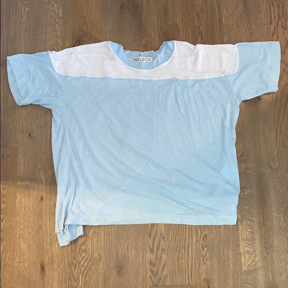 Wildfox blue and white t shirt